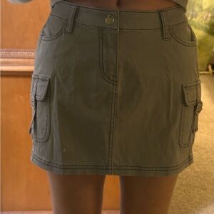 Gray Cargo Skirt